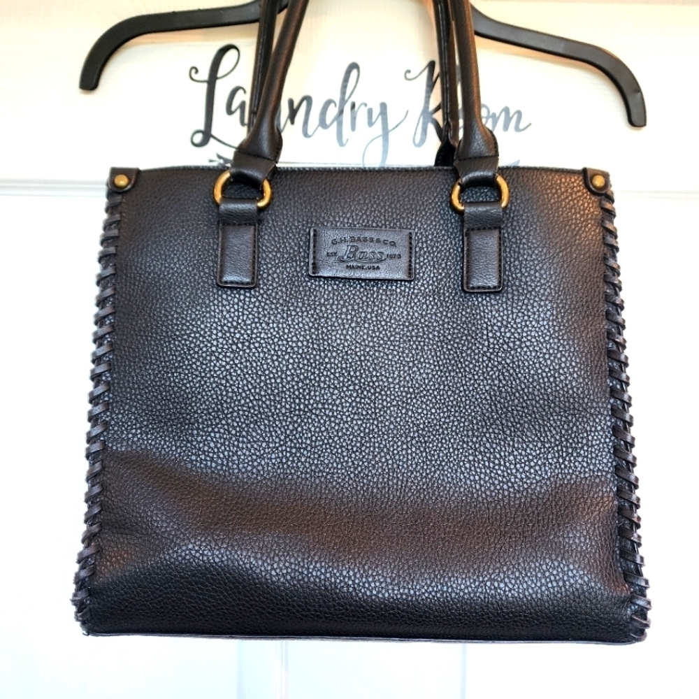 GH Bass & Co Purse Vintage Black Leather Shoulder Handbag 90s